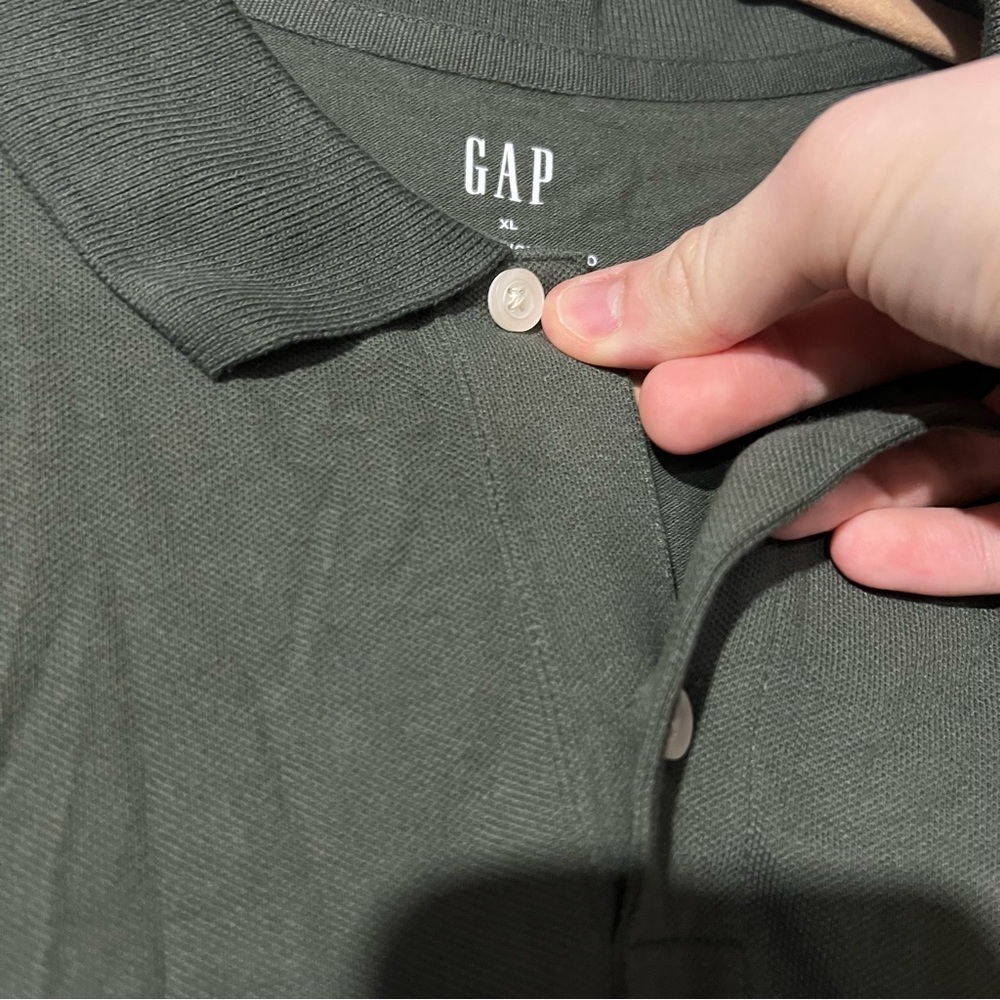 GAP Pique Polo STRETCH Green Colorblock Black Blue Mens Size XL - Picture 5 of 5